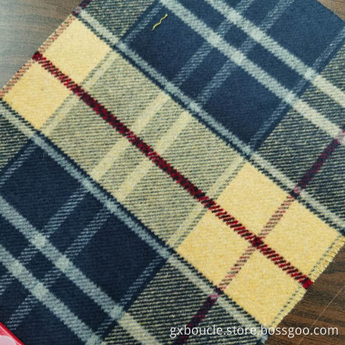 Woolen fashion checked design brushed fabric